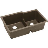  Quartz Classic White/Color Undermount - Double Bowl Kitchen Sink - Mocha