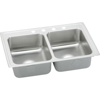  Lustertone Stainless Steel Double Bowl Kitchen Sink - Lustrous Satin