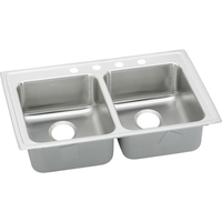  Lustertone Classic Stainless Steel Double Bowl Kitchen Sink - Lustrous Highlighted Satin