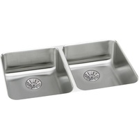  Lustertone Stainless Steel Undermount - Double Bowl Kitchen Sink - Stainless Steel