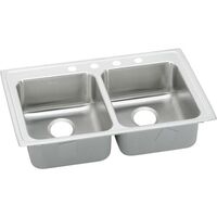  Gourmet Stainless Steel Double Bowl Kitchen Sink - Lustrous Satin