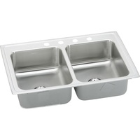  Lustertone Stainless Steel Double Bowl Kitchen Sink - Stainless Steel
