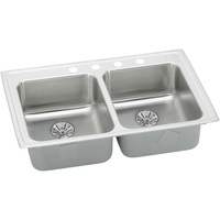  Lustertone Stainless Steel Double Bowl Kitchen Sink - Stainless Steel