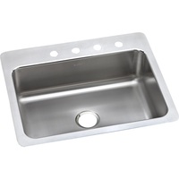  Gourmet Stainless Steel Dual Mount Single Bowl Kitchen Sink - Stainless Steel