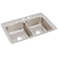  Gourmet Stainless Steel Double Bowl Kitchen Sink - Lustrous Highlighted Satin