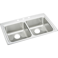  Lustertone Stainless Steel Double Bowl Kitchen Sink - Lustrous Satin