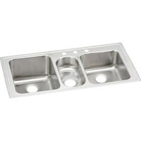  Gourmet Triple Bowl Sink Kitchen Sink - Lustertone