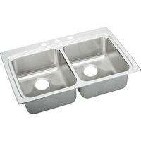  Lustertone Stainless Steel Double Bowl Kitchen Sink - Lustrous Satin