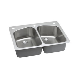 ELKHSR33229PD0 Harmony Stainless Steel Dual Mount Double Bowl Kitchen Sink - Stainless Steel