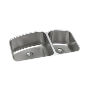 EELUH31229RPD Lustertone Stainless Steel Undermount - Double Bowl Kitchen Sink - Stainless Steel EELUH31229RPD Lustertone Stainless Steel Undermount - Double Bowl Kitchen Sink - Stainless Steel
