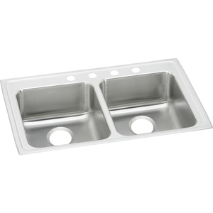 ELRAD332155MR2 Lustertone Stainless Steel Double Bowl Kitchen Sink - Lustrous Satin