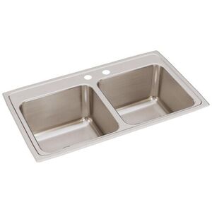 EDLR331910MR2 Lustertone Stainless Steel Double Bowl Kitchen Sink - Lustrous Satin EDLR331910MR2 Lustertone Stainless Steel Double Bowl Kitchen Sink - Lustrous Satin