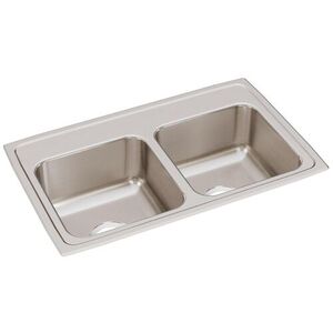 ELR29180 Lustertone Stainless Steel Double Bowl Kitchen Sink - Lustrous Satin