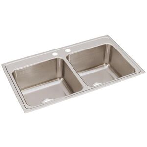 EDLR3722102 Lustertone Stainless Steel Double Bowl Kitchen Sink - Lustrous Satin