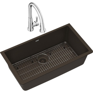 EELGRU13322MC0FC Quartz Classic White/Color Undermount - Single Bowl Kitchen Sink - Mocha