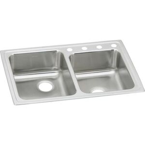 ELR2500 Lustertone Stainless Steel Double Bowl Kitchen Sink - Lustrous Satin