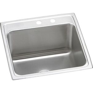 EDLR222212MR2 Lustertone Stainless Steel Single Bowl Kitchen Sink - Lustrous Satin