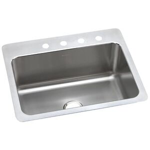 EDLSR2722100 Lustertone Stainless Steel Dual Mount Single Bowl Kitchen Sink - Lustrous Satin