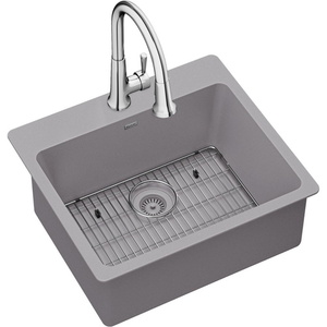 EELG2522GS0FC Quartz Classic White/Color Single Bowl Kitchen Sink - Greystone