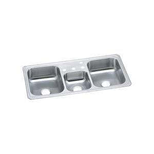 ECMR43220 Celebrity Triple Bowl Sink Kitchen Sink - Brushed Satin