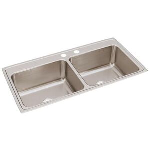 EDLR432210MR2 Lustertone Stainless Steel Double Bowl Kitchen Sink - Lustrous Satin