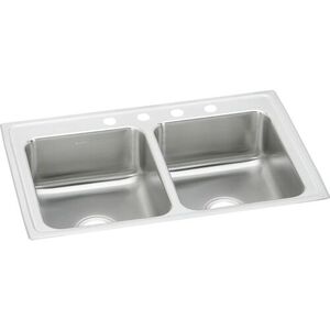 ELR29185 Lustertone Stainless Steel Double Bowl Kitchen Sink - Lustrous Satin