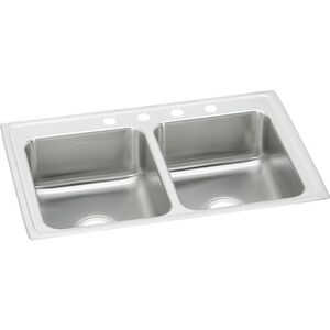 ELR33195 Lustertone Stainless Steel Double Bowl Kitchen Sink - Lustrous Satin ELR33195 Lustertone Stainless Steel Double Bowl Kitchen Sink - Lustrous Satin