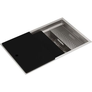 ECS30BPK Circuit Chef Stainless Steel Undermount - Single Bowl Kitchen Sink - Stainless Steel / Black