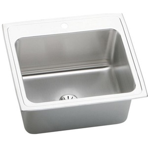 EDLR252210PD0 Gourmet Stainless Steel Single Bowl Kitchen Sink - Stainless Steel