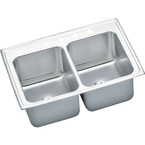 EDLR332210PDMR2 Lustertone Stainless Steel Double Bowl Kitchen Sink - Stainless Steel EDLR332210PDMR2 Lustertone Stainless Steel Double Bowl Kitchen Sink - Stainless Steel
