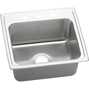 EDLRQ2219101 Gourmet Stainless Steel Single Bowl Kitchen Sink - Lustrous Highlighted Satin