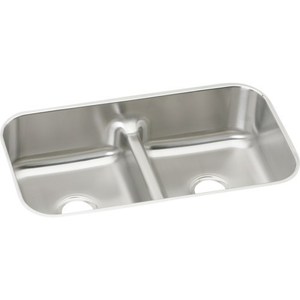 EEAQDUH3118 Lustertone Stainless Steel Undermount - Double Bowl Kitchen Sink - Stainless Steel