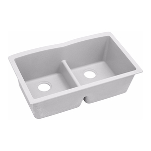 EELGDULB3322WH0 Quartz Classic White/Color Undermount - Double Bowl Kitchen Sink - White