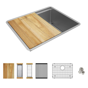 EEFRU21169W Crosstown Stainless Steel Undermount - Single Bowl Kitchen Sink - Polished Satin