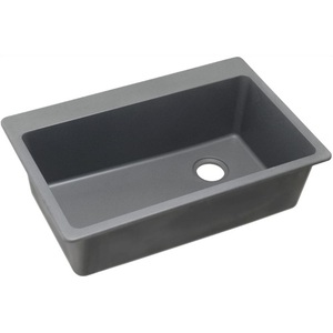 EELG13322GS0 Quartz Classic White/Color Single Bowl Kitchen Sink - Greystone