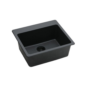 EELG2522BK0 Quartz Classic White/Color Single Bowl Kitchen Sink - Black