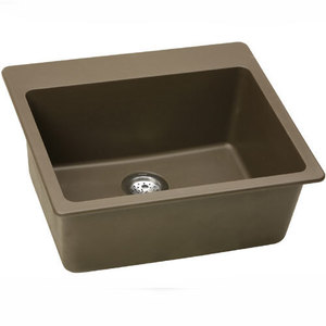 EELG2522MC0 Quartz Classic White/Color Single Bowl Kitchen Sink - Mocha