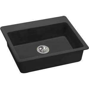 EELGAD2522PDBK0 Quartz Classic White/Color Single Bowl Kitchen Sink - Black