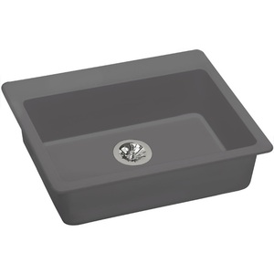 EELGAD2522PDGS0 Quartz Classic White/Color Single Bowl Kitchen Sink - Greystone EELGAD2522PDGS0 Quartz Classic White/Color Single Bowl Kitchen Sink - Greystone