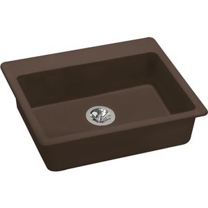 EELGAD2522PDMC0 Quartz Classic White/Color Single Bowl Kitchen Sink - Mocha