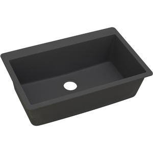 EELGR13322BK0 Quartz Classic White/Color Single Bowl Kitchen Sink - Black