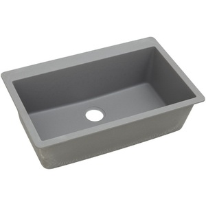 EELGR13322GS0 Quartz Classic White/Color Single Bowl Kitchen Sink - Greystone