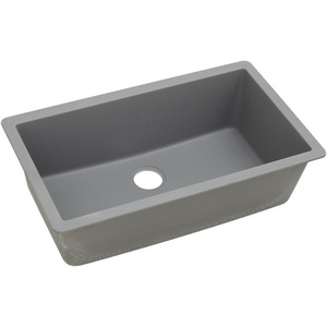 EELGRU13322GS0 Quartz Classic White/Color Undermount - Single Bowl Kitchen Sink - Greystone