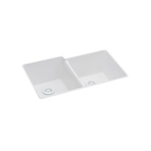 EELGU250RWH0 Quartz Classic White/Color Undermount - Double Bowl Kitchen Sink - White