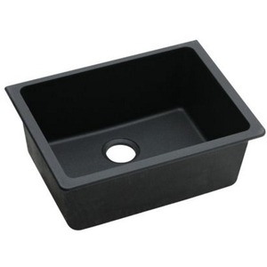 EELGU2522BK0 Quartz Classic White/Color Undermount - Single Bowl Kitchen Sink - Black