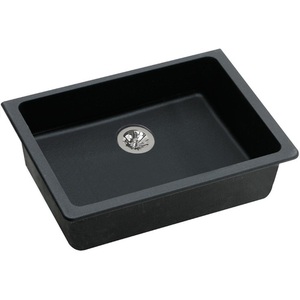 EELGUAD2519PDBK0 Quartz Classic White/Color Single Bowl Kitchen Sink - Black EELGUAD2519PDBK0 Quartz Classic White/Color Single Bowl Kitchen Sink - Black