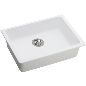 EELGUAD2519PDWH0 Quartz Classic White/Color Single Bowl Kitchen Sink - White EELGUAD2519PDWH0 Quartz Classic White/Color Single Bowl Kitchen Sink - White