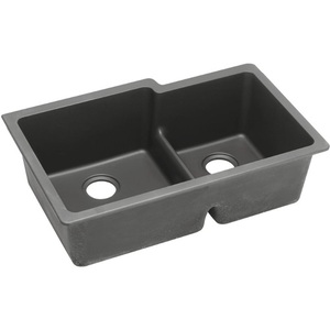 EELGULBO3322GY0 Quartz Classic White/Color Undermount - Double Bowl Kitchen Sink - Dusk Gray EELGULBO3322GY0 Quartz Classic White/Color Undermount - Double Bowl Kitchen Sink - Dusk Gray