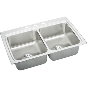 ELR3322PD0 Gourmet Stainless Steel Double Bowl Kitchen Sink - Stainless Steel