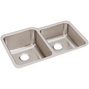 EELUH3120R Lustertone Stainless Steel Undermount - Double Bowl Kitchen Sink - Stainless Steel